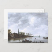 River View mit einer Dorfkirche Postkarte (Vorne/Hinten)