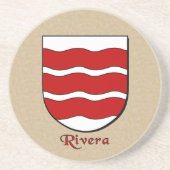 Rivera Heraldic Shield Sandstein Untersetzer (Vorne)