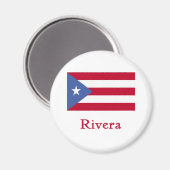 Rivera Puerto Rico Flag Magnet (Vorderseite/Rückseite)