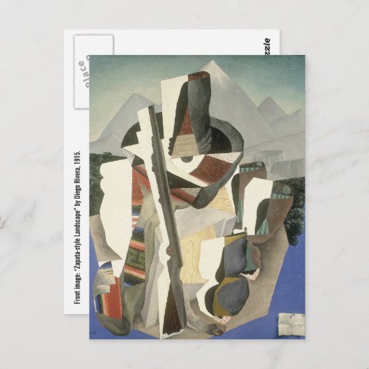 Riveras Postkarte "Landschaft im zapatistischen St (Vorne/Hinten)