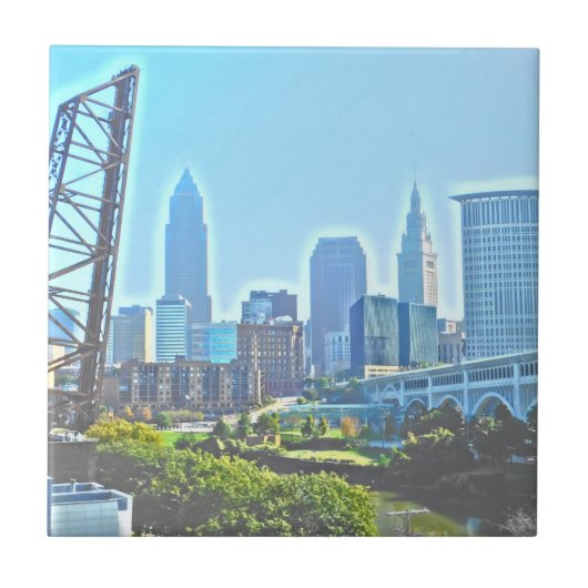 Riverbank Cleveland OH Keramik Tile Fliese (Vorderseite)