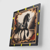 Riverbank Monochrome: Sinti und Roma-Vanner für Ho Quadratische Wanduhr (Winkel)