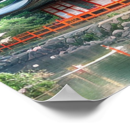 Riverbank Temple Poster (Ecke)