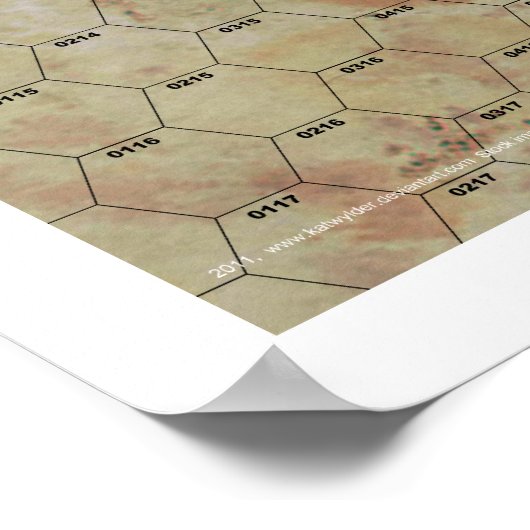 "Riverbend" Hex Map Drucken Poster (Ecke)