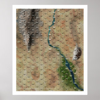 "Riverbend" Hex Map Drucken Poster