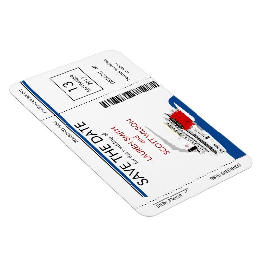 Riverboat Boarding Pass die Datumsmagnete ab Magnet (Rechte Seite)