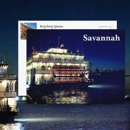 Riverboat Paddleboat Savannah GA Fotografisch Postkarte