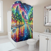 "Riverboat Twilight Tour: San Antonio Riverwalk" Duschvorhang (Beispiel)