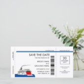 Riverboat Wedding Save the Date Cards (Stehend Vorderseite)