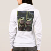 Riverbound Wonders: Zwei plump Green Frogs By Rive Hoodie (Rückseite)