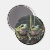 Riverbound Wonders: Zwei plump Green Frogs By Rive Magnet (Vorderseite/Rückseite)
