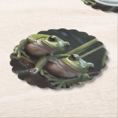 Riverbound Wonders: Zwei plump Green Frogs By Rive Untersetzer (angewinkelt)