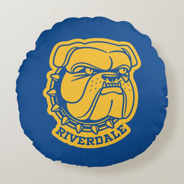 Riverdale Bulldog Head Rundes Kissen (Vorderseite)