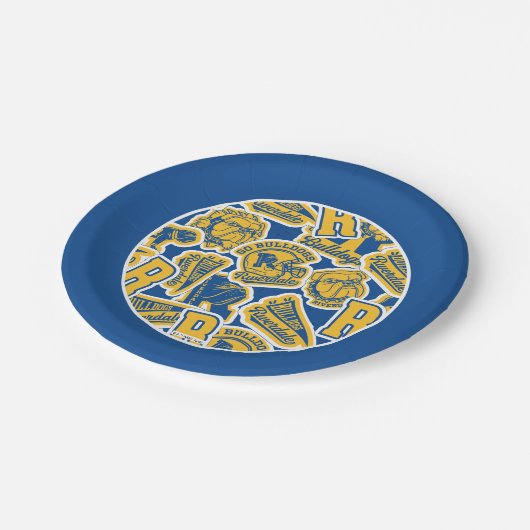 Riverdale Football und Cheer Pattern Pappteller (Schrägansicht)