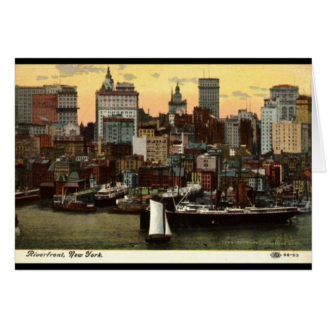 Riverfront New York City Vintag c1905 (Vorderseite (Horizontal))