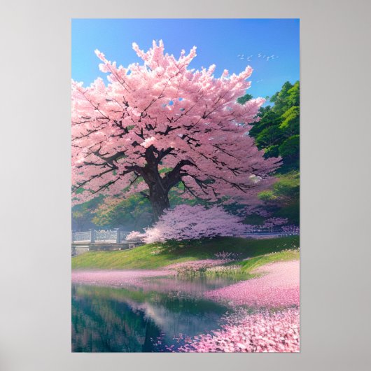 Riverside Bloom, Grand Sakura Tree Poster (Vorne)
