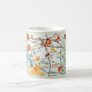 Riverside, Buntes Handgezeichnetes Kalifornien-Mug Kaffeetasse