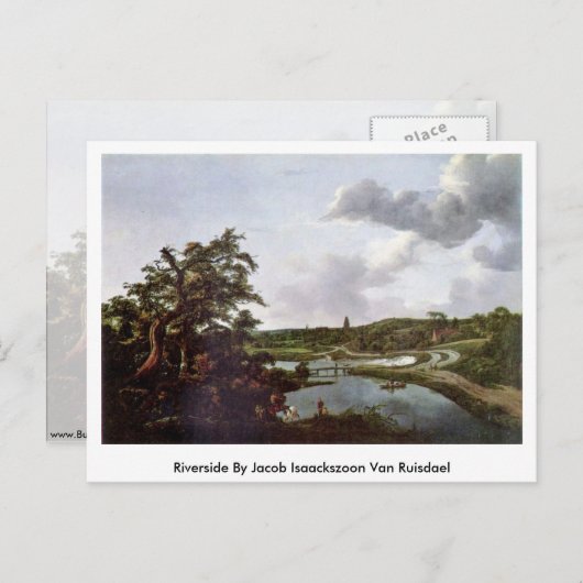 Riverside By Jacob Isaackszoon Van Ruisdael Postkarte (Vorne/Hinten)