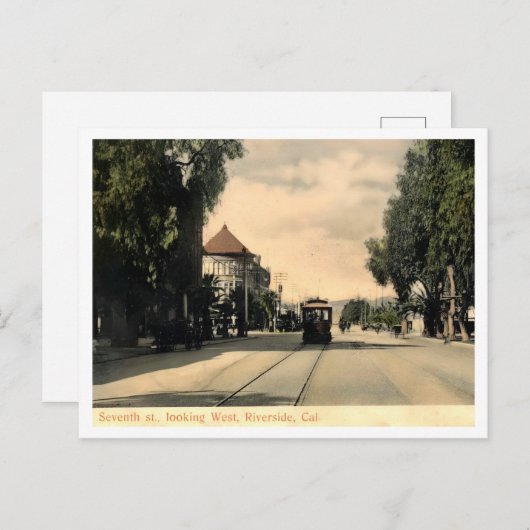 Riverside CA, 7th Street View Ai Enhanced Postkarte (Vorne/Hinten)