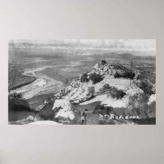 Riverside, CA Berg Rubidoux Luftansicht Poster (Vorne)