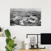 Riverside, CA Berg Rubidoux Luftansicht Poster (Heimbüro)