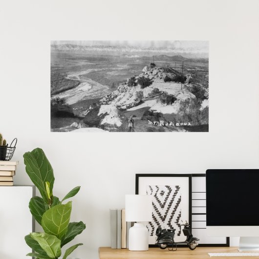 Riverside, CA Berg Rubidoux Luftansicht Poster (Heimbüro)