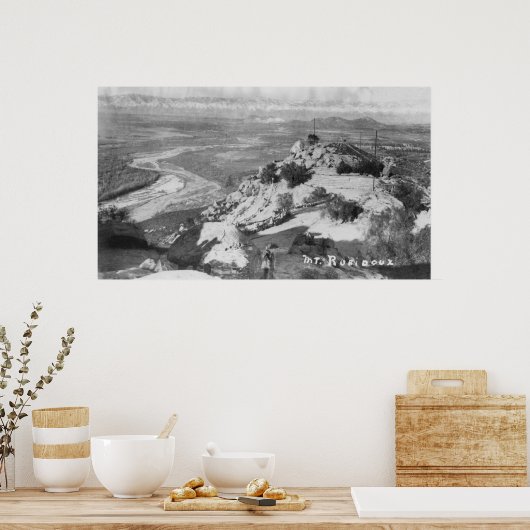 Riverside, CA Berg Rubidoux Luftansicht Poster (Küche)