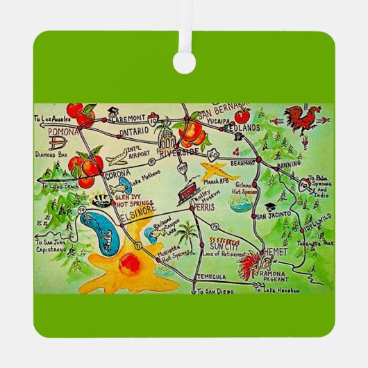 Riverside CA Colorful Ornament (Rückseite)