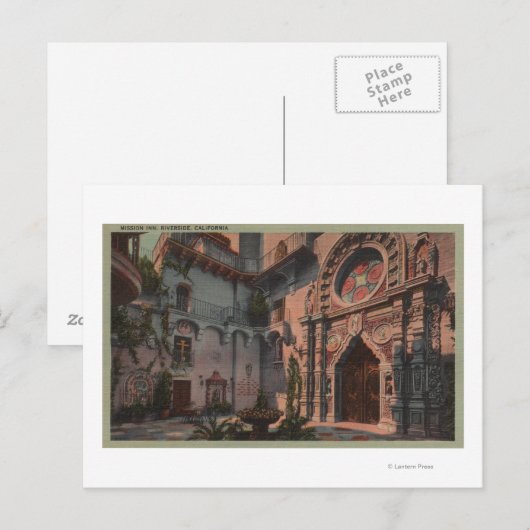 Riverside, CA - View Mission Inn Courtyard Postkarte (Vorne/Hinten)