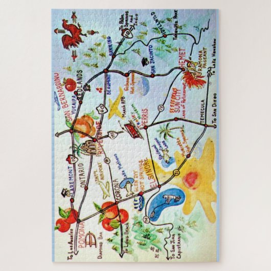 Riverside - California 20x30 Map Puzzle (Vertikal)