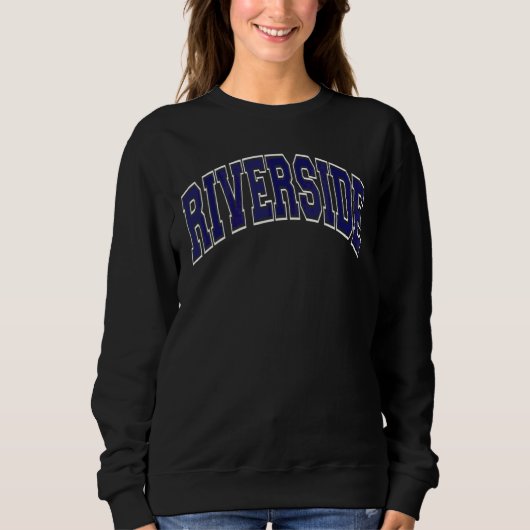 Riverside California Ca Varsity Style Navy Blue Te Sweatshirt (Vorderseite)