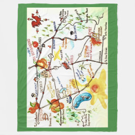 Riverside - California Throw Fleecedecke