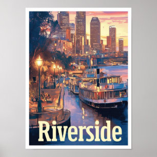 Riverside California USA Art Vintage Travel Poster