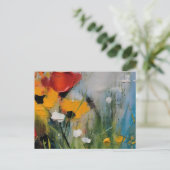 Riverside – Expressive Abstract Meadow Postkarte (Stehend Vorderseite)