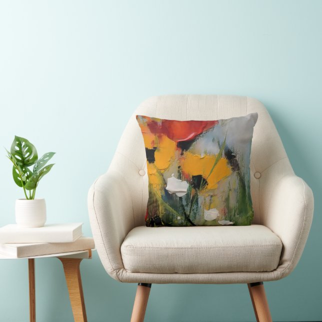 Riverside – Expressive Abstrakte Wiese Kissen (Stuhl )