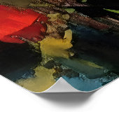 Riverside – Expressive Abstrakte Wiese Poster (Ecke)