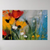 Riverside – Expressive Abstrakte Wiese Poster (Vorne)