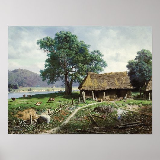 Riverside Farmstead, 1858 Poster (Vorne)