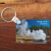 Riverside Geyser Eruption Yellowstone Schlüsselanhänger (Rückseite)