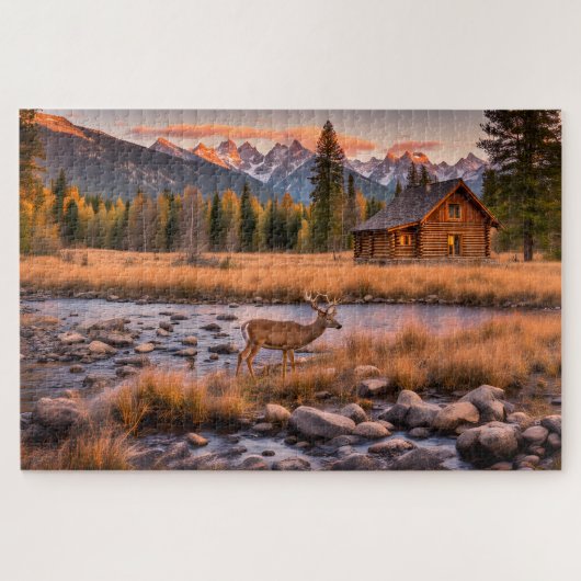 Riverside Kabine mit Hirsch Puzzle (Horizontal)