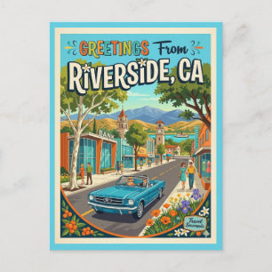 Riverside Kalifornien Grüße im Retro-Stil Postkarte