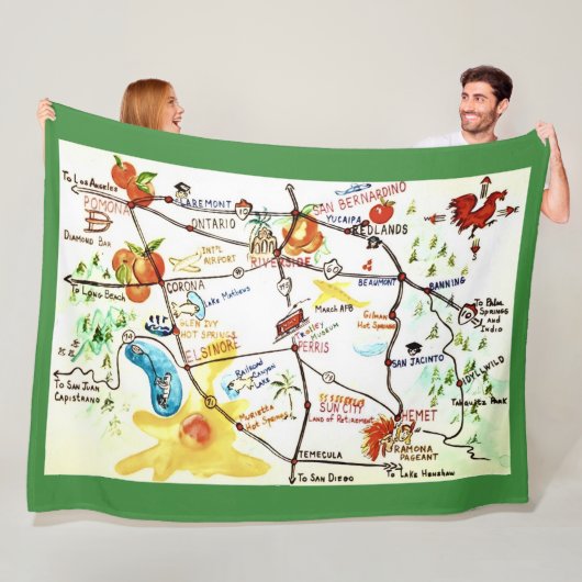 Riverside - Kalifornien Throw Fleecedecke (Beispiel)