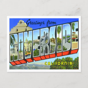 Riverside, Kalifornien Vintage Große Buchstaben Po Postkarte