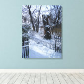 Riverside Park NYC Snow Winter Tree New York Foto Leinwanddruck (Insitu (Holzboden))