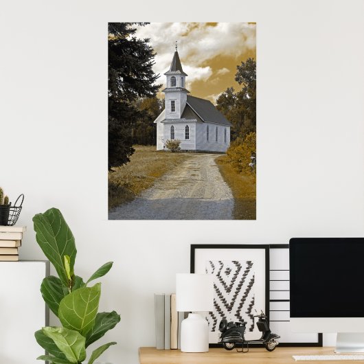 Riverside Presbyterian Church, 1800s sepia Poster (Heimbüro)