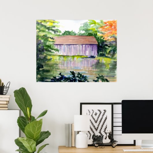 "RIVERSIDE REFLEKTIONEN" - KUNST - HARRIET DAVIDSO POSTER (Heimbüro)