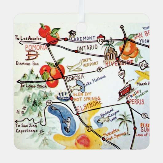 Riverside, Südkalifornien Ornament Aus Metall (Vorderseite)