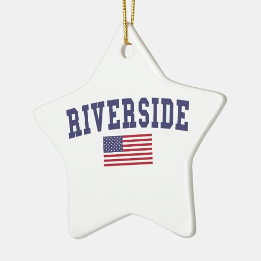 Riverside US-Flagge Keramikornament (Links)