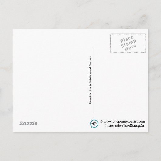 Riverside View in Kristiansand, Norwegen Postkarte (Rückseite)
