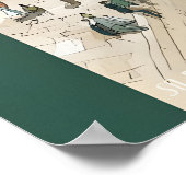 Riverside Walkway Poster City Canal, Bridge View (Ecke)